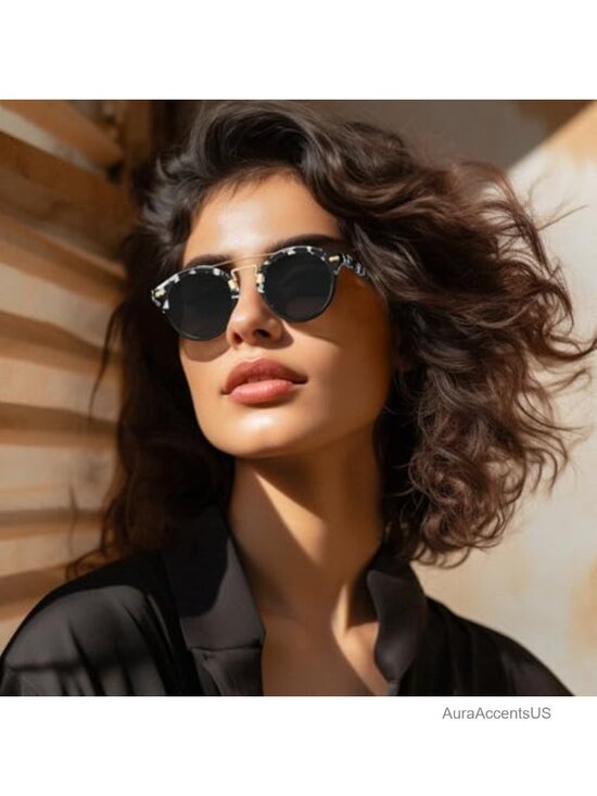 Small Face Acetate Double Bridge Sunglasses UV Protection & Polarized main image 6